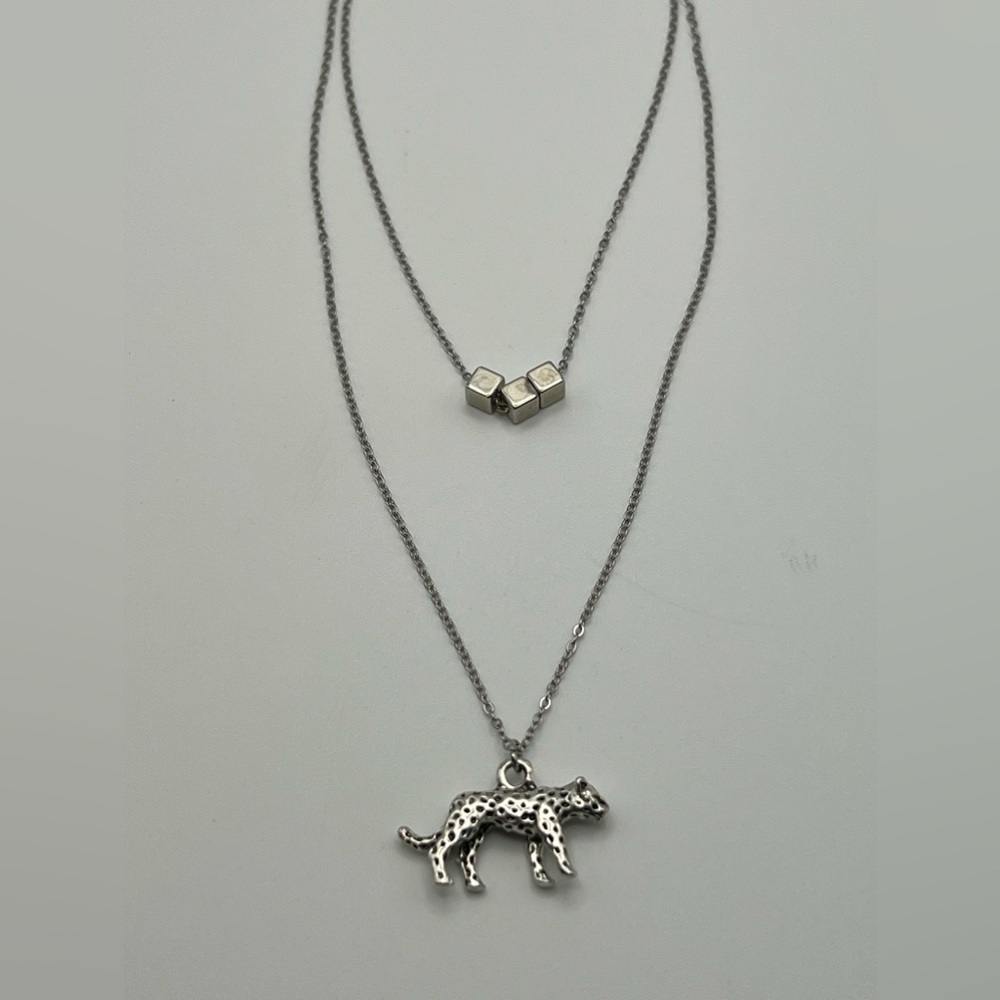 Bohemian Edgy Leopard & Square Layered Necklace - Classic Dainty Necklace